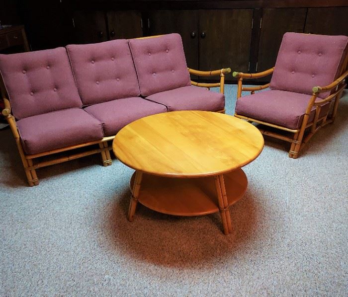 Absolutely stunning vintage rattan sofa, chair and coffee table