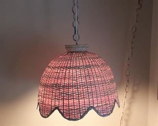 Vintage rattan swag light