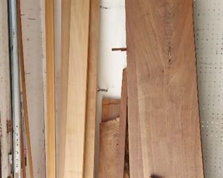 Walnut, oak and pine boards