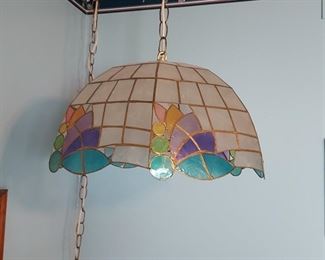 Vintage stained glass swag light