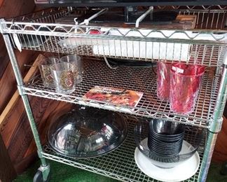 Chrome serving cart