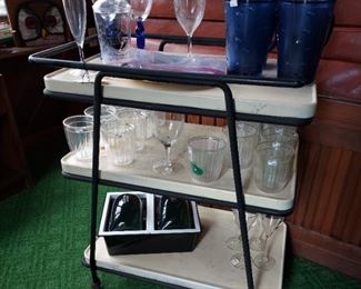 Vintage steel serving cart