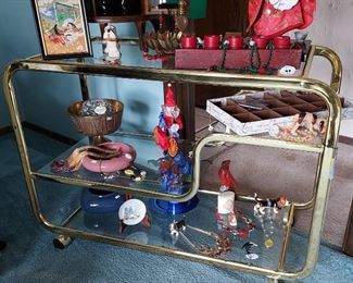 MCM (Milo Baughman?) brass cart