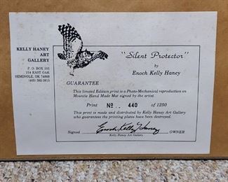 Detail, "Silent Protector" limited print by Enoch Kelly  Haney 