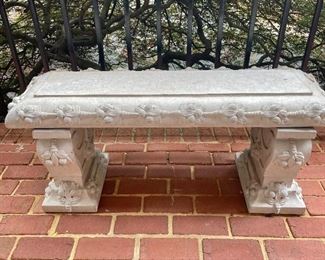 $450 Concrete bench with floral detailed border 