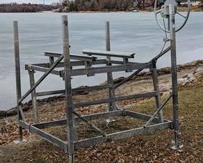 Floe Wave Runner Lift. A very nice crank lift in great condition! Sold in used condition.

Universal lift has a total capacity of 1300lbs. Please note that the winning bidder is responsible for providing their own tools and help to disassemble/move this item.