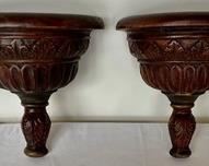 2 Carved Wooden Shelves measuring 13x11x5 inches