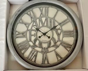 This new "Family" clock measures 20 inches in diameter