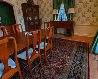 Ten Queen Anne Eldred Wheeler Cherry Dining Chairs, Eldred Wheeler Cherry Ding Table 