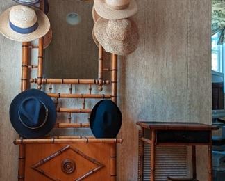 Antique Bamboo Hall Rack