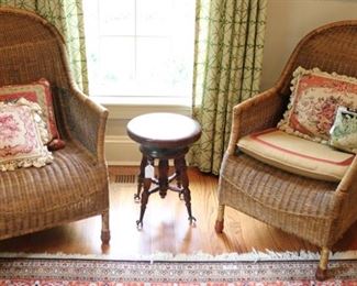 Vintage Heavy Wicker Chairs