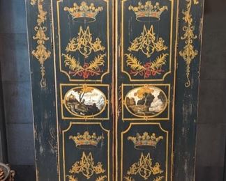 Antique Continental Painted Cabinet