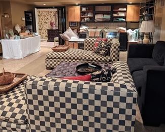 Fantastic Checkerboard Upholstered Chaise's