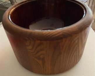 teak bowl with glass liner