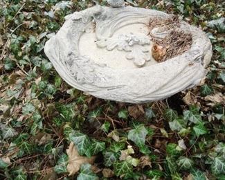 this is a beautiful bird bath, pedestal is covered up 