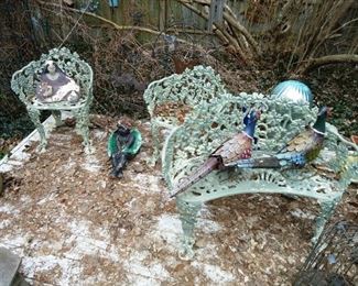 three-piece iron garden set