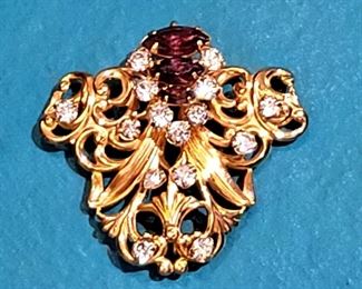 Vintage Rhinestone Brooch / Pendant