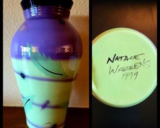 Natalie Warrens ceramic art vase $75 or bid #21