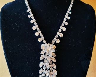 Vintage Rhinestone necklace with matching earrings