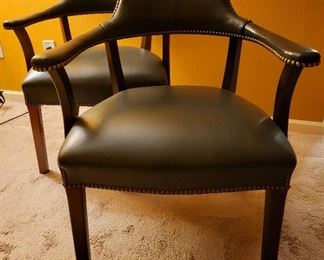 Pair of Office Arm Chairs by Laurent Leather $185 or bid #24