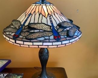 Dragonfly stain glass lamp -reprod.