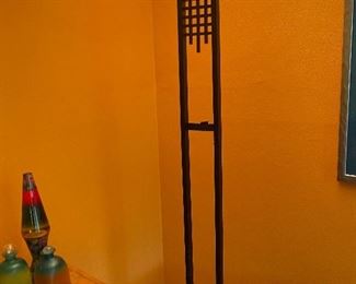 Black metal torcher lamp