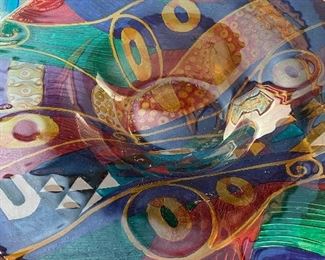 colorful blown glass bowl