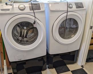 Samsung Washing Machine (Model No. WF42H5000AW/A2 11) and gas dryer (Model No. DV42H5000GW/A3 03)