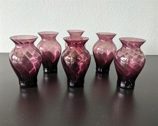 Amethyst Possy Swirl Glass Vases