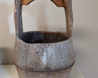 Vintage Wood Water Basket