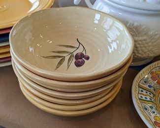 Pottery Barn Rustic Olive Bowls