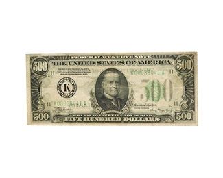 US Series 1934-A $500 Dallas Federal Reserve Note