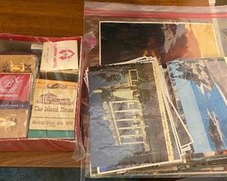Vintage Postcards and Match books