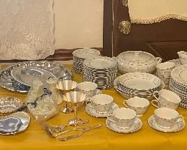 English Garden Fine China (Japan) Dinnerware Set; Sterling; Sterling Plate