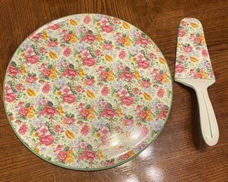 1950’s Royal Tudor Ware Barker Bros. Cake Plate & Server