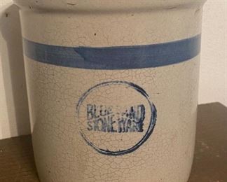 Blue Band Stoneware Crock