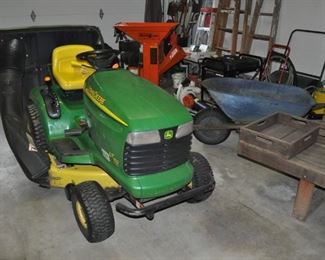 Black & Decker circular saw, Black & Decker folding worktable, Black & Decker hedge trimmer, Chilton’s repair book 1972, 1978, concrete hand tools, Craftsman radial arm saw, Craftsman air compressor 8 gallon #919.153010, Craftsman rolling tool chest, Craftsman sockets, Crary Bear Cat chipper/shredder No. 80 w/Briggs & Stratton 8 HP motor, engine hoist,
Freud joiner, generator, John Deere LT150 5-speed w/trailer, Mac Cat chainsaw, Makita planer M101, Makita reciprocal saw, Makita table saw ,
metal car ramps 2, orbital waxer, Pinke autoanalyzer, RL Flowmaster, 
Roto zip, Scotts lawn spreader 2, ShopVac, Skilsaw circular saw, Stihl gas blower BG58C, Stihl yard vac 5H 86C, Tecumsen 5000 watts pressure washer, Toro electric blower.
