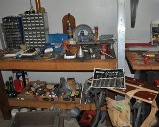 Black & Decker circular saw, Black & Decker folding worktable, Black & Decker hedge trimmer, Chilton’s repair book 1972, 1978, concrete hand tools, Craftsman radial arm saw, Craftsman air compressor 8 gallon #919.153010, Craftsman rolling tool chest, Craftsman sockets, Crary Bear Cat chipper/shredder No. 80 w/Briggs & Stratton 8 HP motor, engine hoist,
Freud joiner, generator, John Deere LT150 5-speed w/trailer, Mac Cat chainsaw, Makita planer M101, Makita reciprocal saw, Makita table saw ,
metal car ramps 2, orbital waxer, Pinke autoanalyzer, RL Flowmaster, 
Roto zip, Scotts lawn spreader 2, ShopVac, Skilsaw circular saw, Stihl gas blower BG58C, Stihl yard vac 5H 86C, Tecumsen 5000 watts pressure washer, Toro electric blower.
