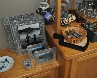 Large and heavy multiple sculpture, giftware -- all new, CDs and DVDs, Classic DVD player DVD42S, 
Mini-Merle Delmonico Nivico Model 234, Polk audio monitor 6 series w/3 speakers, Sony 5-disc player CDP-C325, Sony receiver STR-GX67ES, Toshiba DVD player SD-K600.