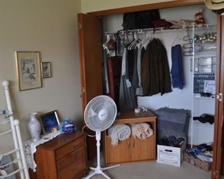 Nightstand, fan, end table, men's clothing, etc.