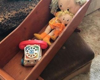 Vintage toys and cradle