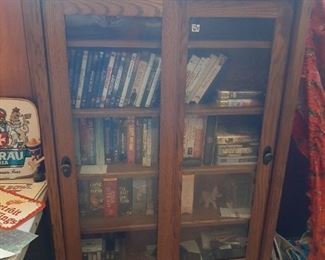Lovely wooden bookcase, VHS tapes CD's and DVD's