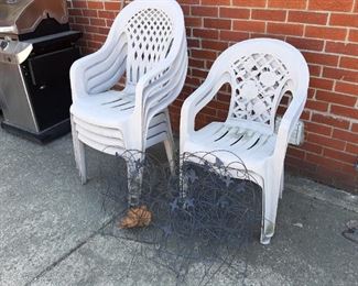 Patio chairs and decorative garden edging