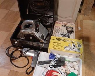 Saw, tools, miter box
