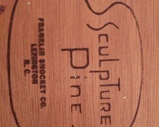 Bedroom set Franklin Smockey Company, Lexington NC. Sculptured Pine