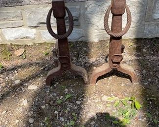 Antique Rope Loop Cast Iron Andirons 21" Tall by 7" Wide by 24" Length                                                        
$800.00 or best offer.  Call 615-364-3726 to purchase or make offers and more information.  