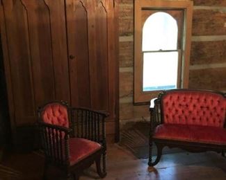 Antique Victorian Settee and matching Chair                   
$1000.00 or best offer.  Call 615-364-3726 to purchase or make offers and more information.  