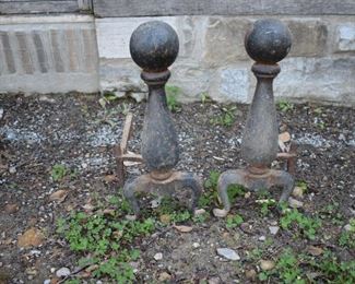 Antique Cast Iron Andirons with Large Cannon Balls Tops:                                                                                      $650.00 or best offer.  Call 615-364-3726 to purchase or make offers and more information.