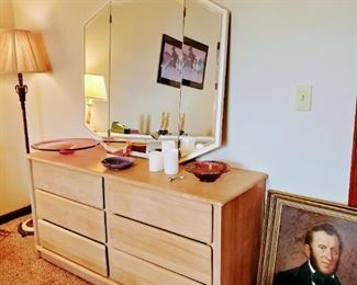 Modern Dresser,  Mirror that matches Headboard and Footboard