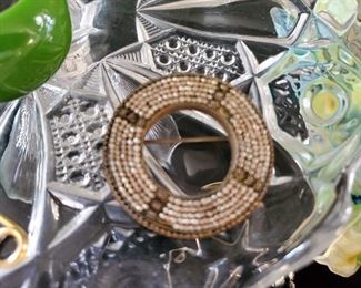 Micro Beaded Circle Brooch